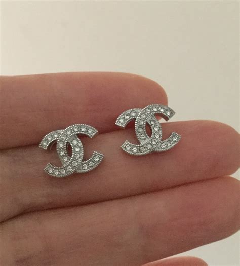 chanel crystal cc stud earrings|Chanel cc earrings price list.